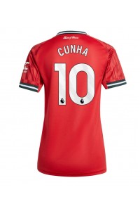 Manchester United Matheus Cunha #10 Fotballdrakt Hjemme Klær Dame 2025-26 Korte ermer